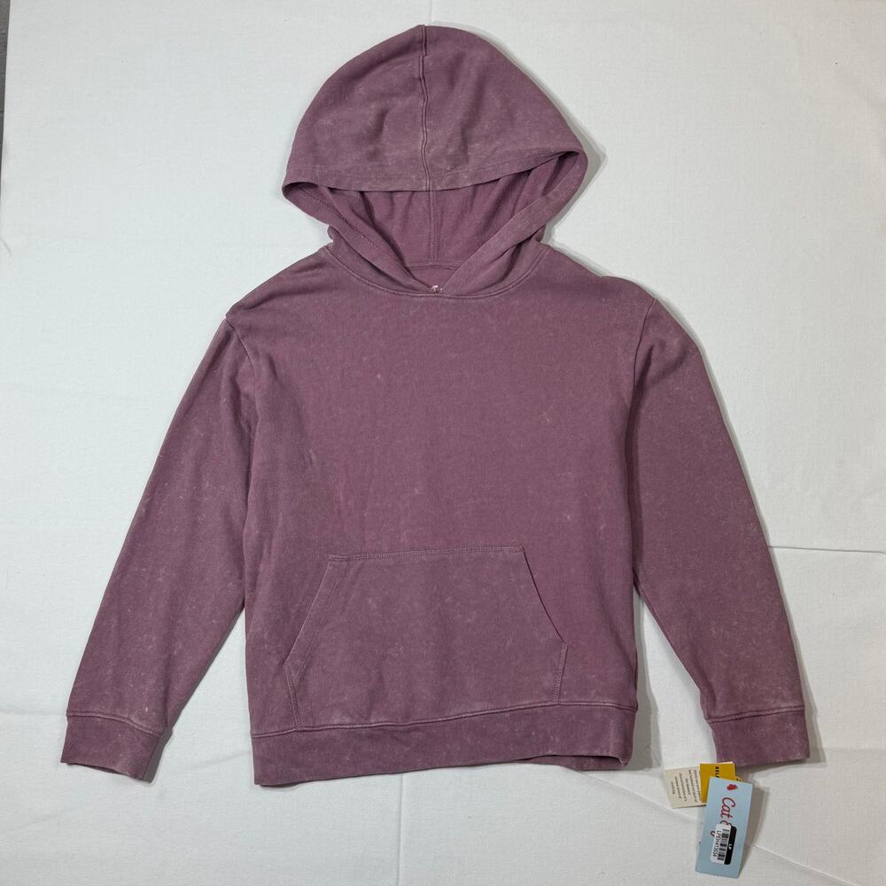 Girls Size S (6/7) Cat & Jack Light Plum Washed Hoodie with Kangaroo Pocket